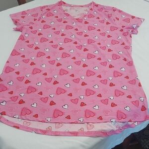 Just Be Pink Heart Longer Tee.would Be Cute With Leggings .Size 2X